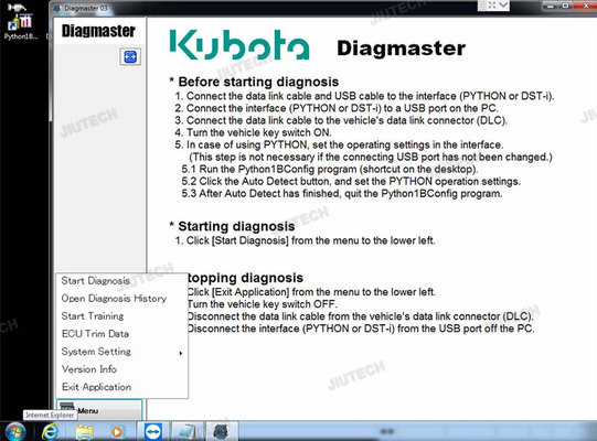For KUBOTA DIAGNOSTIC KIT PYTHON Python interface Diagmaster KUBOTA Takeuchi Diagnostic
