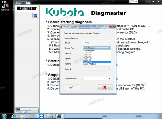 For KUBOTA DIAGNOSTIC KIT PYTHON Python interface Diagmaster KUBOTA Takeuchi Diagnostic