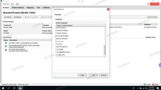 for vocom Vocom 88890300 for vocom truck excavator diagnostic tool for vocom ptt 2.8 dev2tool EUR6 FH FM4 +CF19