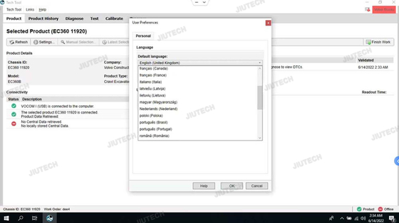 for vocom Vocom 88890300 for vocom truck excavator diagnostic tool for vocom ptt 2.8 dev2tool EUR6 FH FM4 +CF19