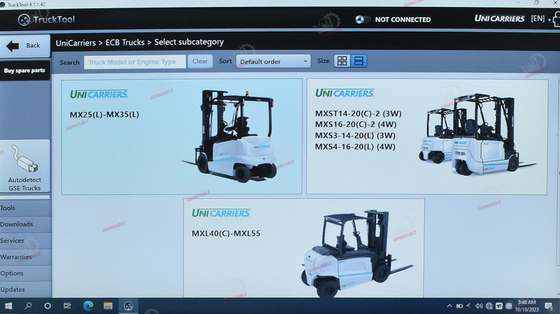 Trucktool 4.1.1.42 Auto Forklift Diagnostic Software For Mitsubishi With Cf53 Laptop Crown Adapter + Cables