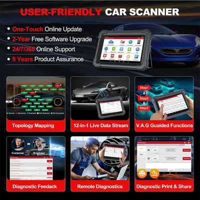 2024 New LAUNCH X431 PRO3 ACE 10.1 INCH Car Diagnostic Tools CAN FD OBD OBD2 Full System Scanner Topology Map Free Ship