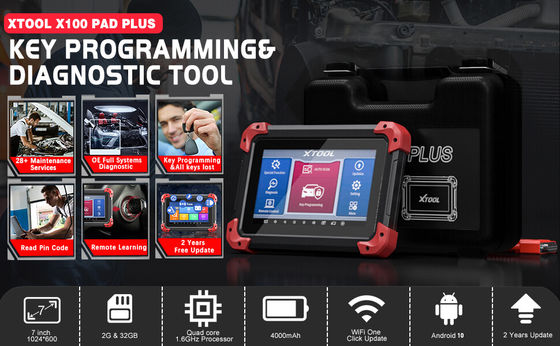 XTOOL X100 PAD PLUS Key Programming Tool OE-Level All Systems Diagnostic and 28+ Services ABS Bleed Oil Reset