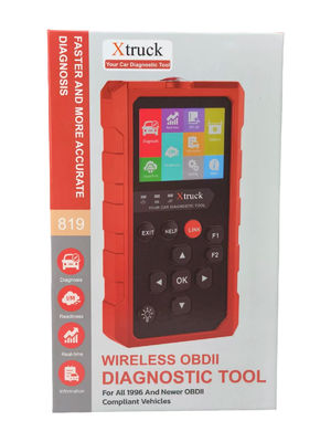 Xtruck 819 OBD2 স্ক্যানার অটোমোটিভ ডায়াগনস্টিক টুল, ৯টি প্রধান প্রোটোকল সমর্থন করে, ২.৮ ইঞ্চি IPS ডিসপ্লে এবং ১৬-পিন OBDII সংযোগকারী সহ